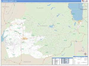 El Dorado County, California Zip Code Wall Map