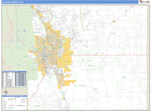 El Paso County, Colorado Zip Code Wall Map