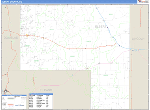 Elbert County, Colorado Zip Code Wall Map