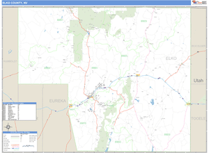 Elko County, Nevada Zip Code Wall Map