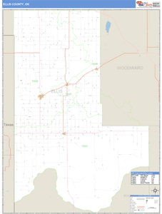 Ellis County, Oklahoma Zip Code Wall Map