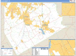 Ellis County, Texas Zip Code Wall Map