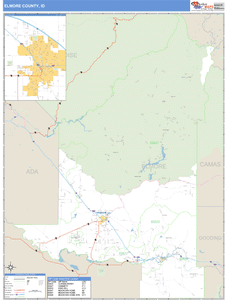 Elmore County, Idaho Zip Code Wall Map