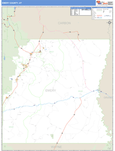 Emery County, Utah Zip Code Wall Map