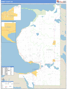 Emmet County, Michigan Zip Code Wall Map