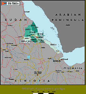 Eritrea Political Wall Map