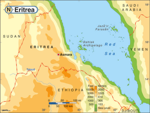 Eritrea Wall Map by Maps.com Maps.com