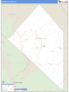 Esmeralda County, Nevada Zip Code Wall Map