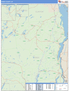 Essex County, New York Zip Code Wall Map