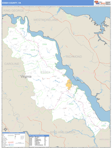 Essex County, Virginia Zip Code Wall Map