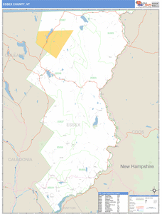 Essex County, Vermont Zip Code Wall Map