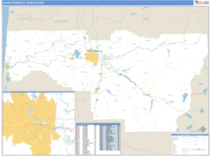 Eugene-Springfield, Oregon Metro Area Wall Map