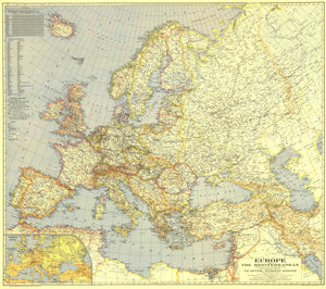 Europe And The Mediterranean Map 1938