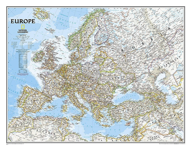 National Geographic Europe Wall Map Eastview