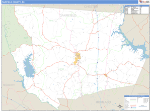 Fairfield County, South Carolina Zip Code Wall Map