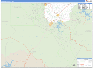 Fannin County, Georgia Zip Code Wall Map