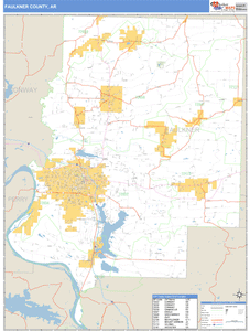 Faulkner County, Arkansas Zip Code Wall Map