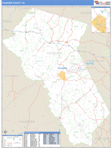 Fauquier County, Virginia Zip Code Wall Map