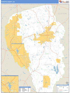 Fayette County, Georgia Zip Code Wall Map
