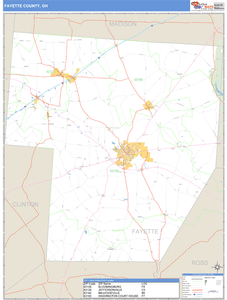 Fayette County, Ohio Zip Code Wall Map