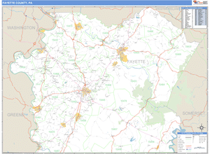 Fayette County, Pennsylvania Zip Code Wall Map
