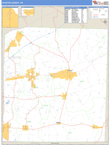 Fayette County, Tennessee Zip Code Wall Map