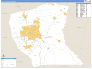Fayetteville, North Carolina Metro Area Wall Map