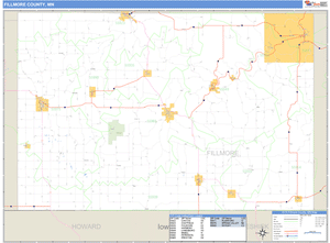 Fillmore County, Minnesota Zip Code Wall Map