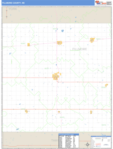 Fillmore County, Nebraska Zip Code Wall Map