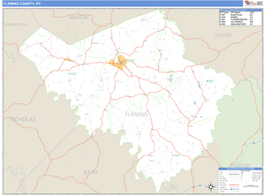 Fleming County, Kentucky Zip Code Wall Map