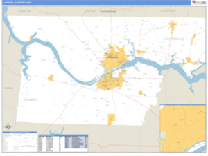Florence, Alabama Metro Area Wall Map