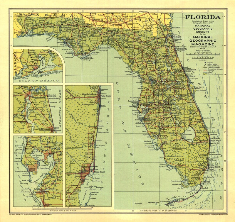 Florida Map 1930 Maps.com