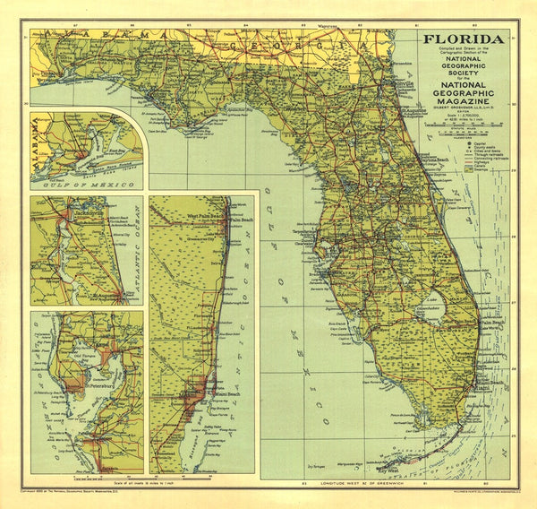 Florida Map 1930 Maps.com
