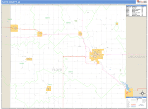 Floyd County, Iowa Zip Code Wall Map