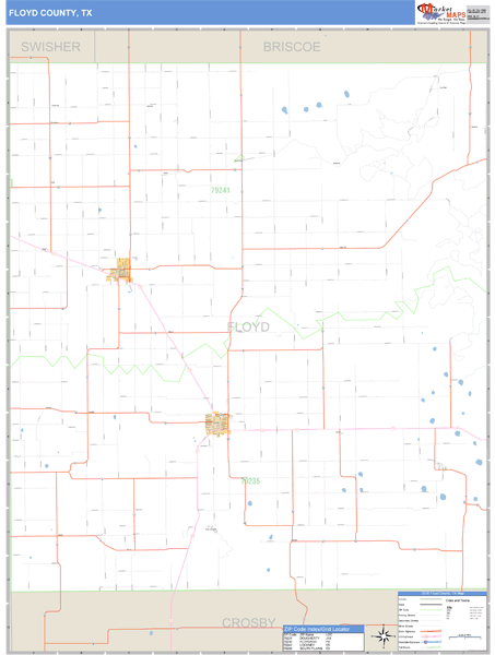 Floyd County, Texas Zip Code Wall Map Market Maps (IDI)