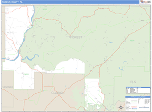 Forest County, Pennsylvania Zip Code Wall Map