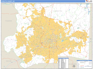 Forsyth County, North Carolina Zip Code Wall Map