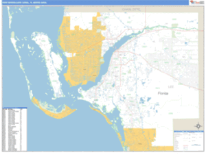 Fort Myers-Cape Coral, Florida Metro Area Wall Map