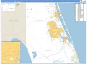 Fort Pierce-Port St. Lucie, Florida Metro Area Wall Map