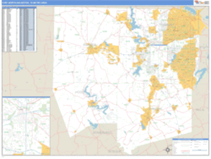 Fort Worth-Arlington, Texas Metro Area Wall Map