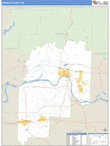 Franklin County, Arkansas Zip Code Wall Map