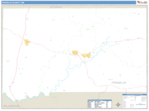Franklin County, Mississippi Zip Code Wall Map