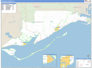 Franklin County, Florida Zip Code Wall Map
