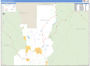 Franklin County, Idaho Zip Code Wall Map