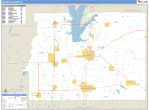 Franklin County, Illinois Zip Code Wall Map
