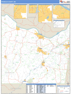 Franklin County, Missouri Zip Code Wall Map