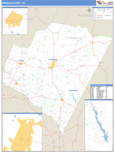 Franklin County, North Carolina Zip Code Wall Map
