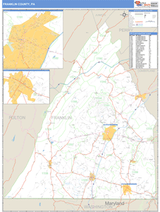 Franklin County, Pennsylvania Zip Code Wall Map
