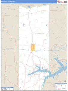 Franklin County, Texas Zip Code Wall Map