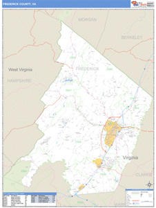 Frederick County, Virginia Zip Code Wall Map